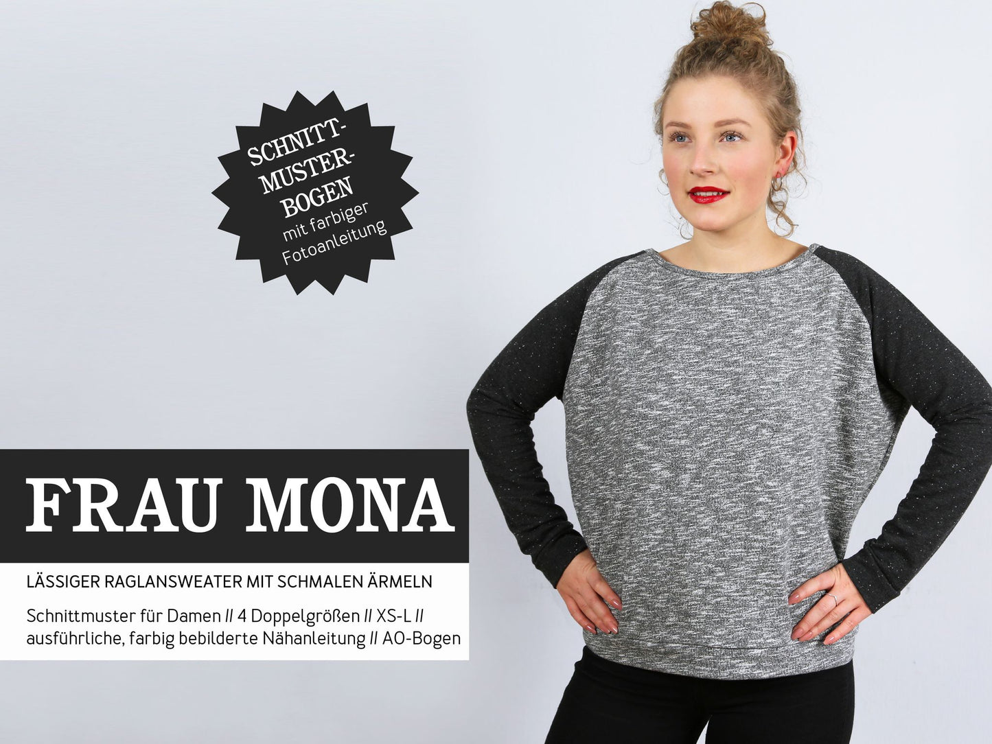 Studio Schnittreif Schnittmuster Raglansweater Frau Mona