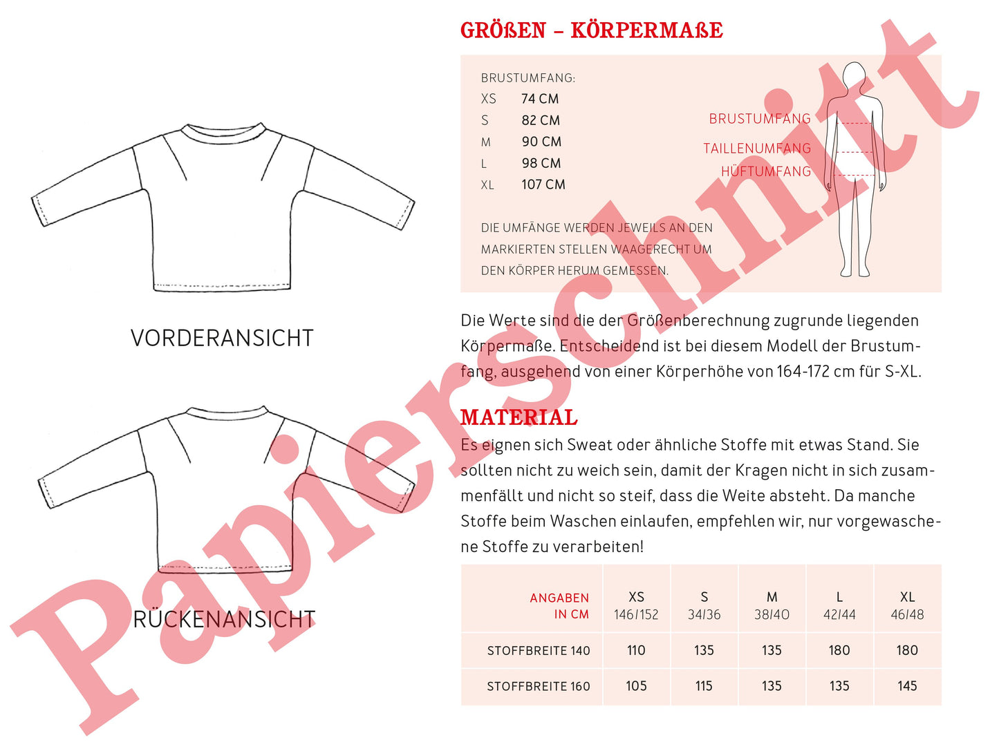 Studio Schnittreif Schnittmuster Sweater Frau Isa