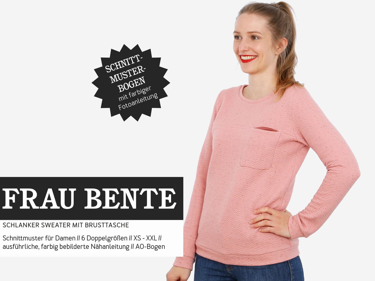 Studio Schnittreif Schnittmuster Sweatshirt Frau Bente