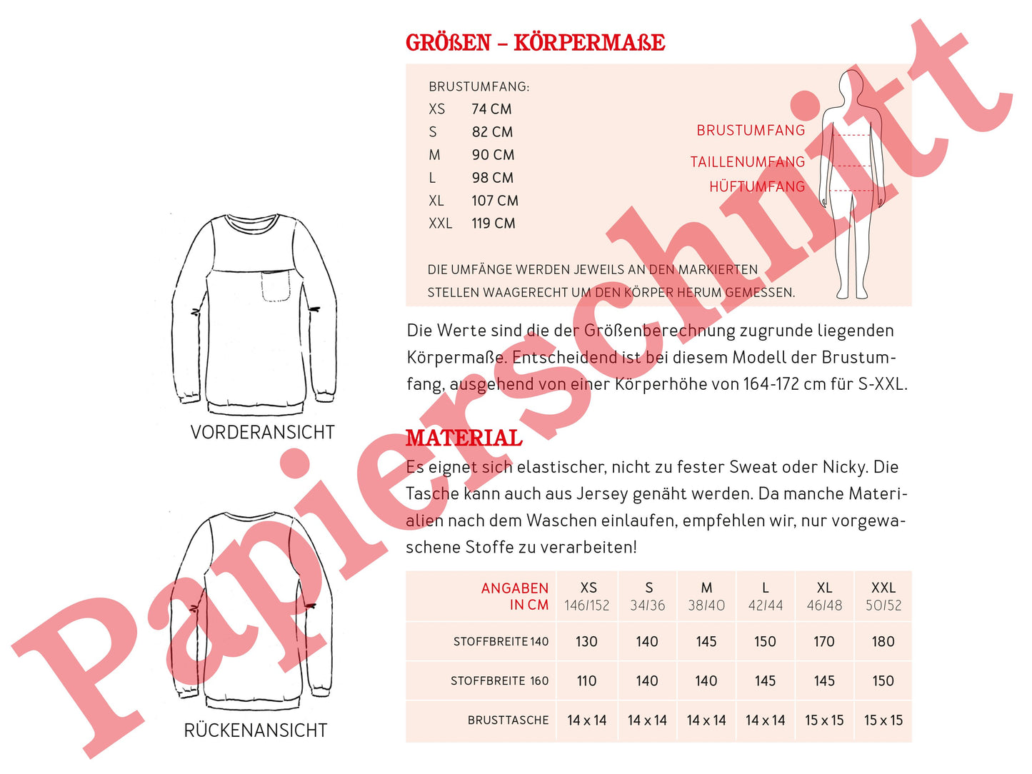 Studio Schnittreif Schnittmuster Sweatshirt Frau Bente