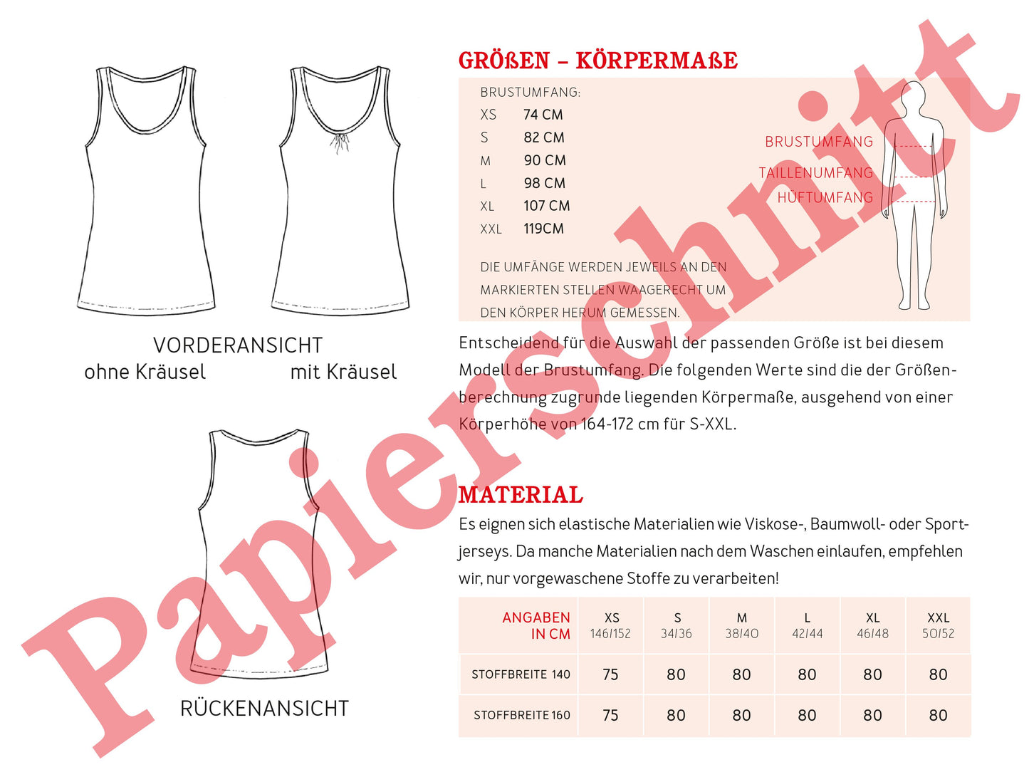 Studio Schnittreif Schnittmuster Trägertop Frau Juno