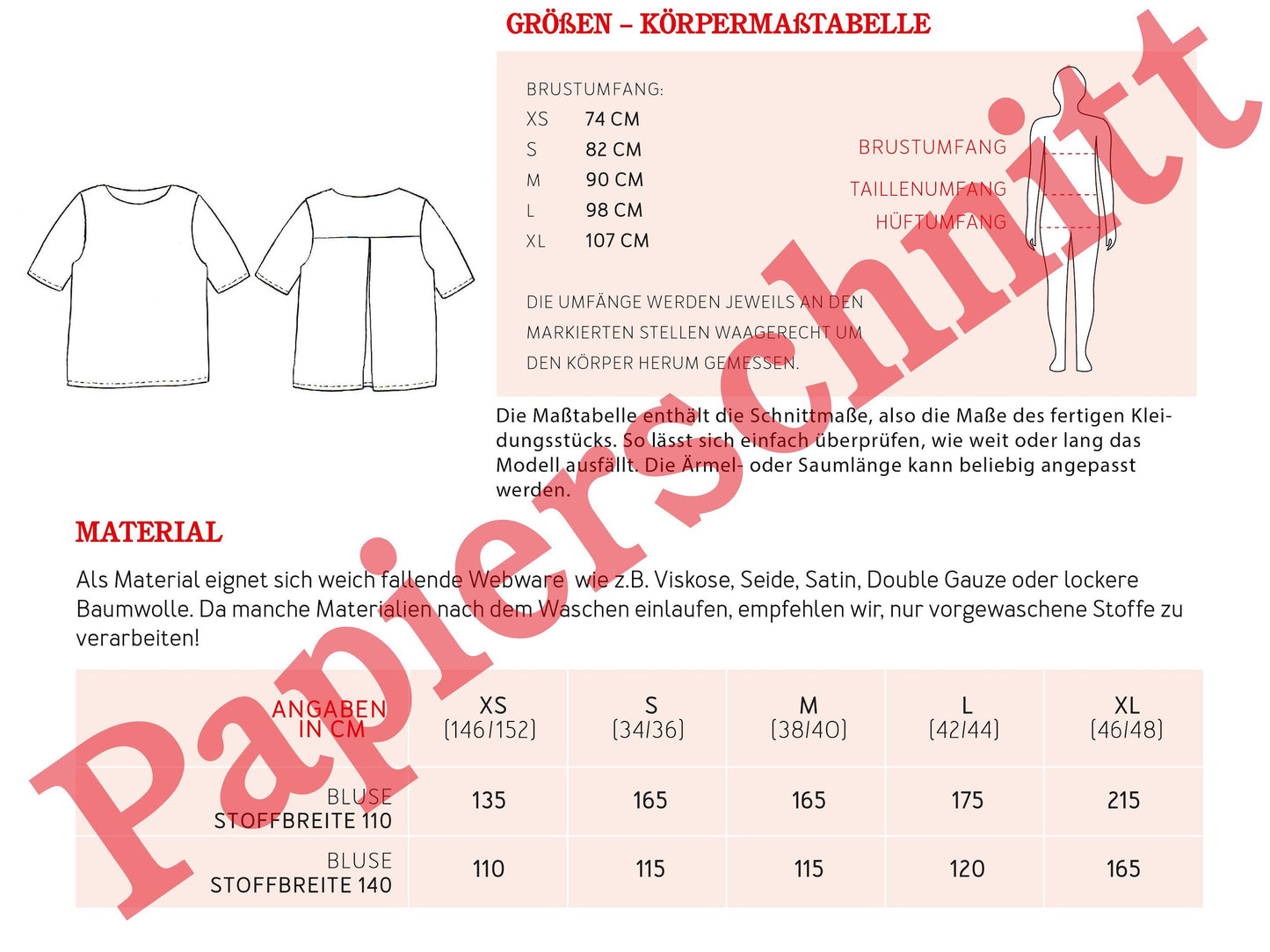 Studio Schnittreif Schnittmuster Tunika Frau Yoko