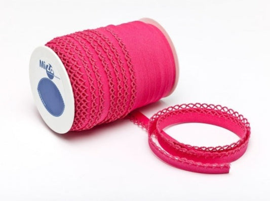 MiZa Schrägband Borte Uni 16 mm pink