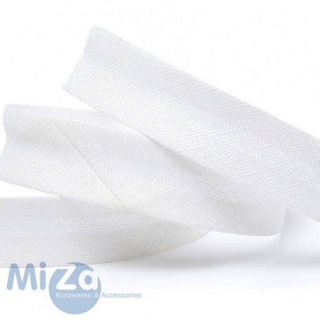 MiZa Schrägband Leinen Uni 18 mm naturweiß