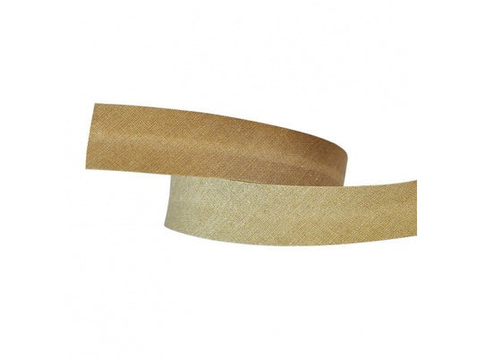 Schrägband Metallic Uni 18 mm gold