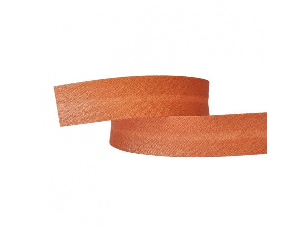 Schrägband Metallic Uni 18 mm kupfer