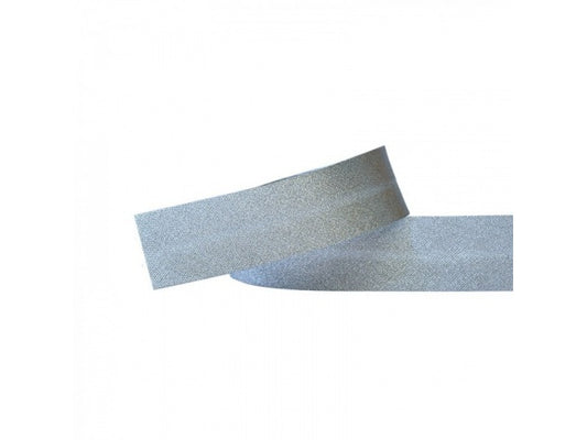 Schrägband Metallic Uni 30 mm silber