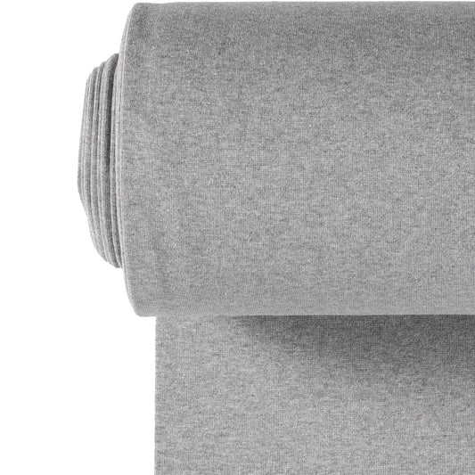 Bündchen Melange, elastischer Schlauchstoff in Melange-Optik. Aus 62% Baumwolle, 33% Polyester und 5% Elasthan. Ideal für Ärmel, Säume & Hoodies.