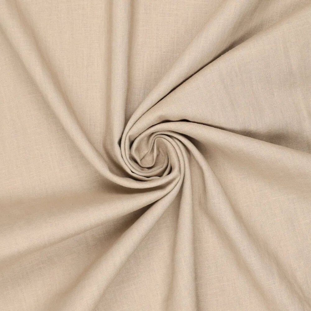 Luftiger Leinenstoff 130 cm breit, gewaschene Optik beige