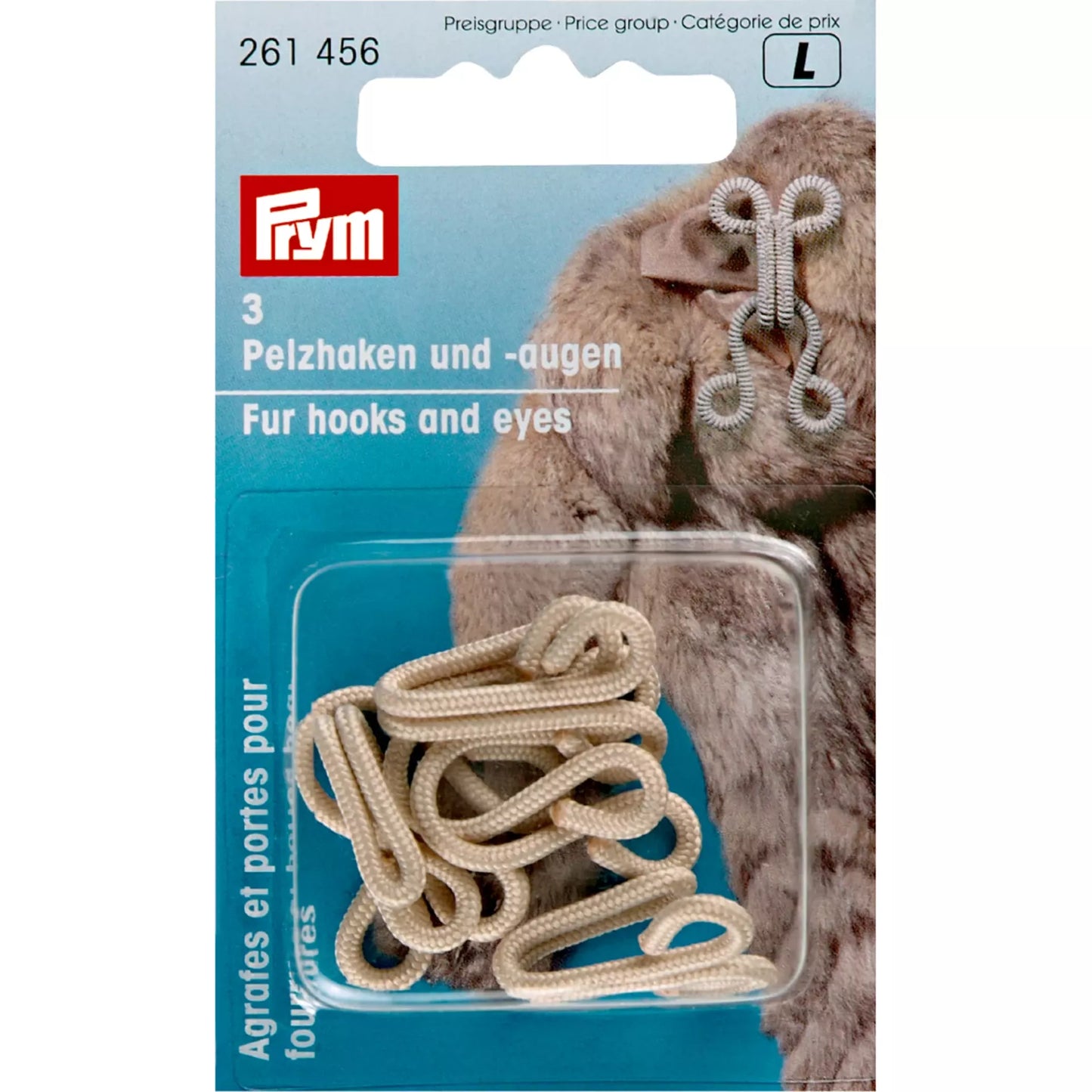 Prym Pelzhaken beige - 3 Stück