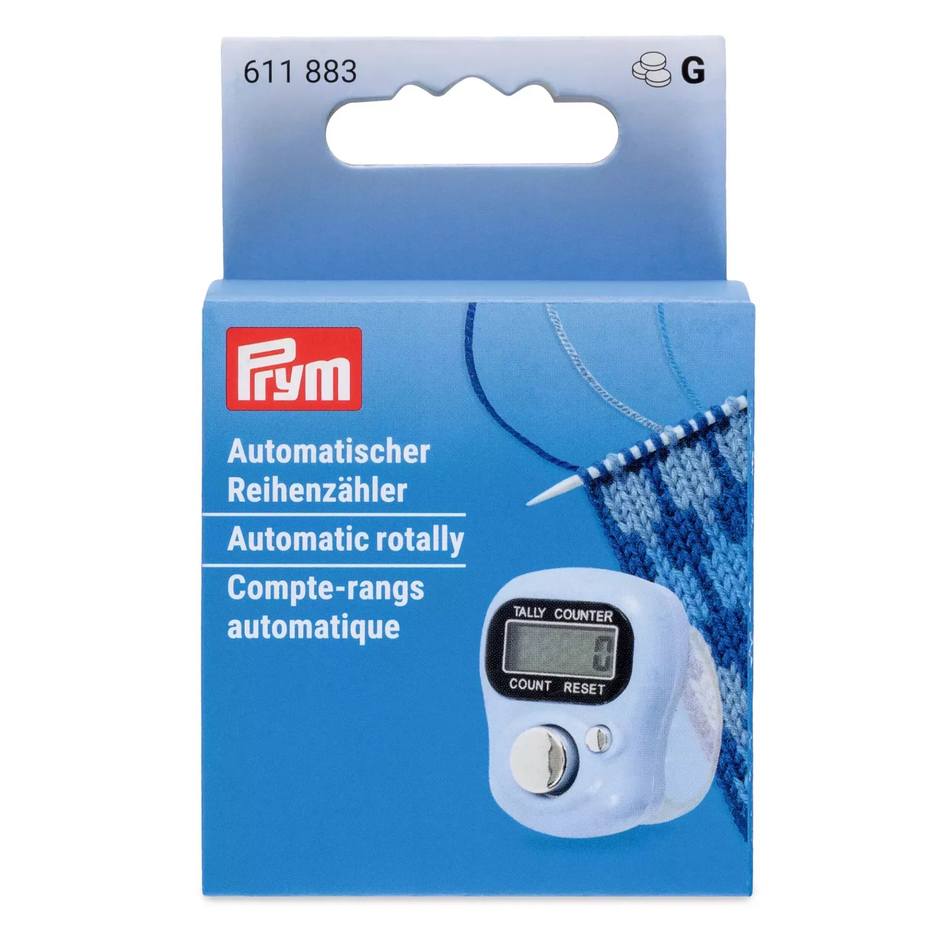 Prym automatischer Reihenzähler digital hellblau mit Fingerband (611883)