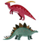 Prym Bügelbilder Dinosaurier im 2er Pack. In Grün/Rot oder Oliv/Grün. Zum Aufbügeln auf Kinderkleidung, Taschen oder Accessoires.