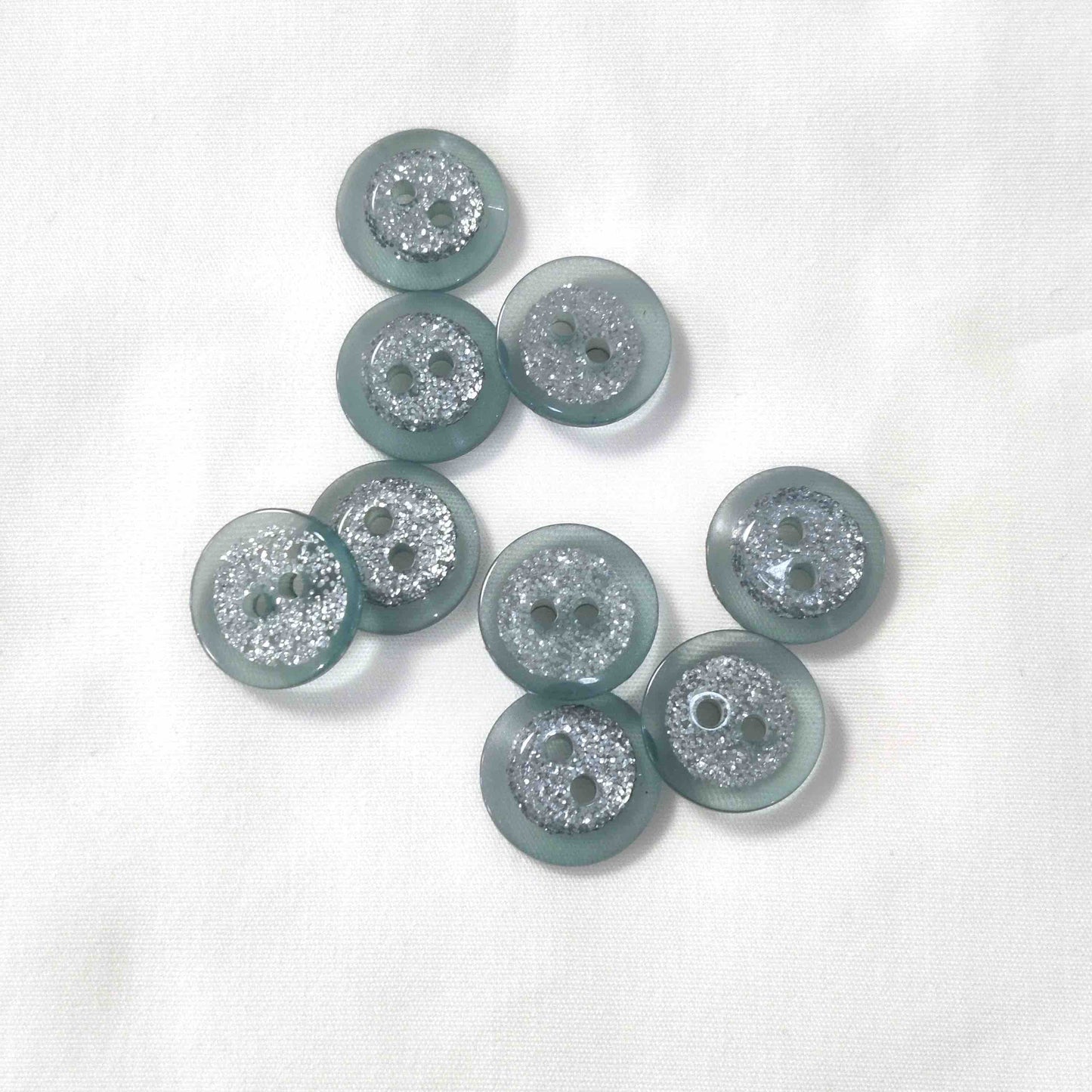 2-Loch Polyesterknopf 23mm Glitzer