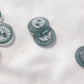 2-Loch Polyesterknopf 23mm Glitzer