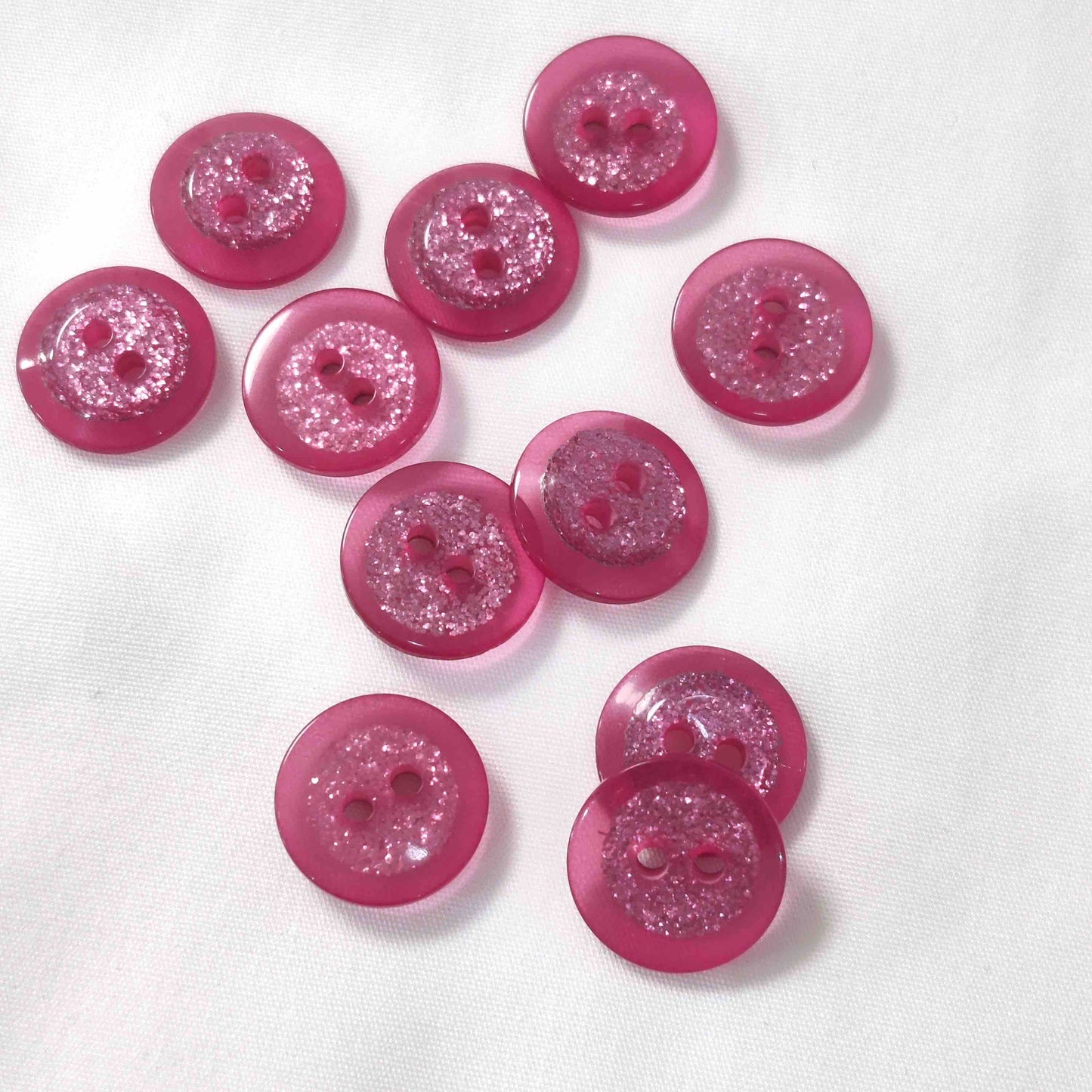 2-Loch Polyesterknopf 23mm Glitzer