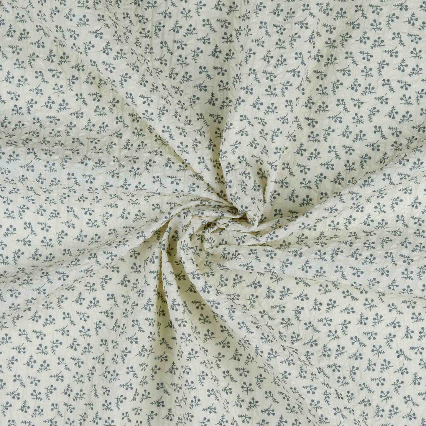 Baumwoll-Seersucker Blütenzweig