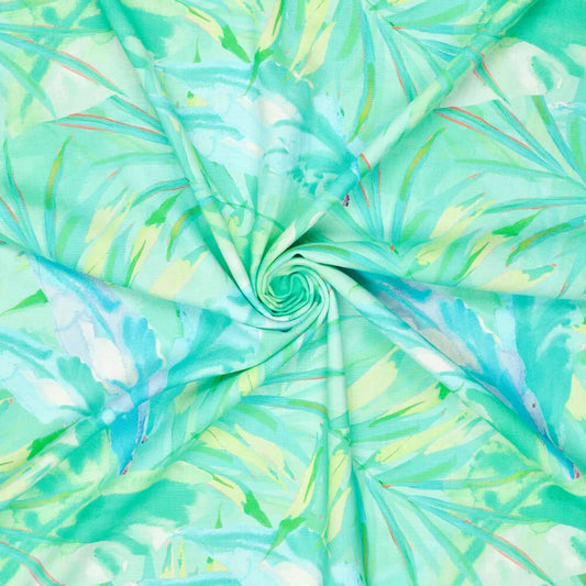 Viscose -Leinen Vibrant Leaves