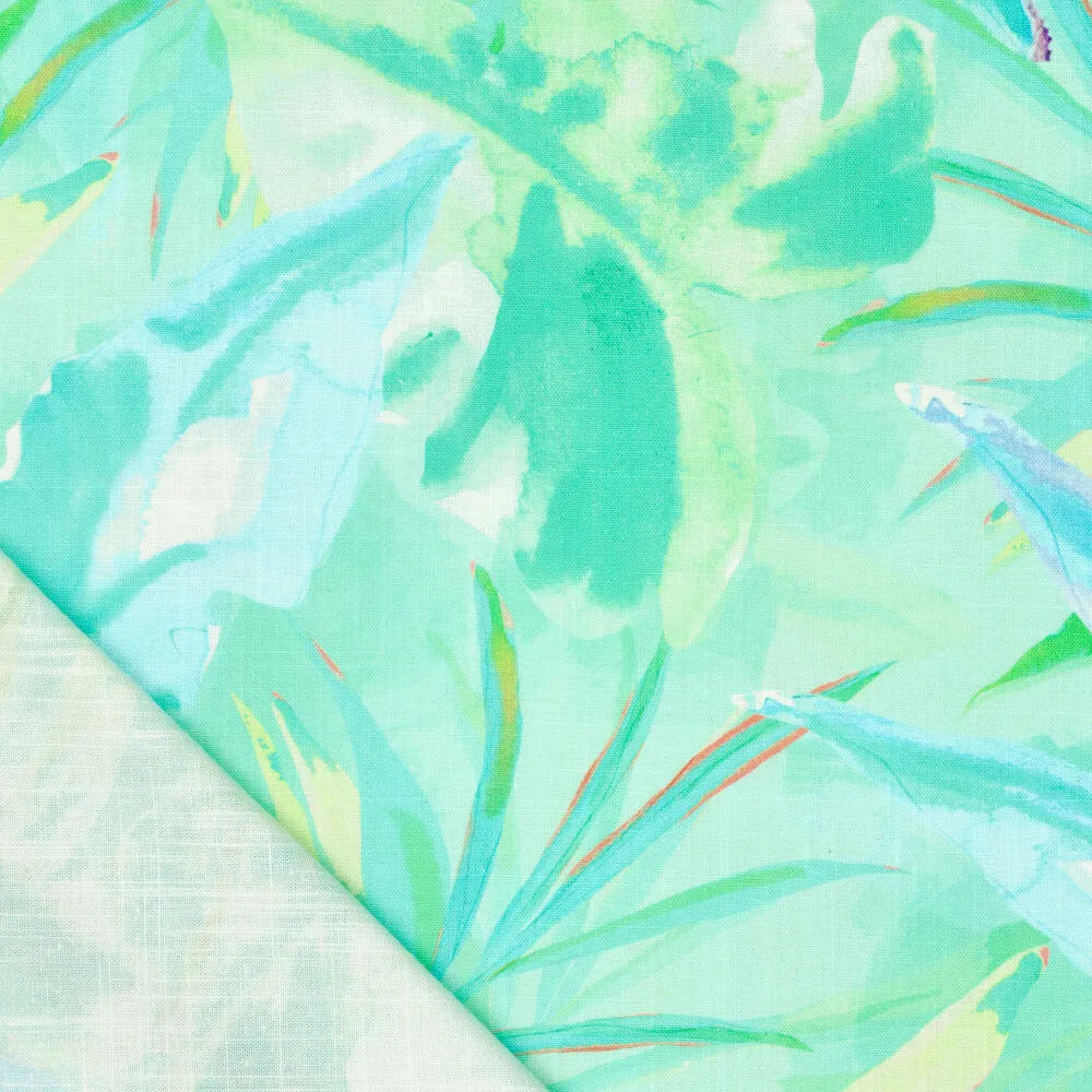 Viscose -Leinen Vibrant Leaves