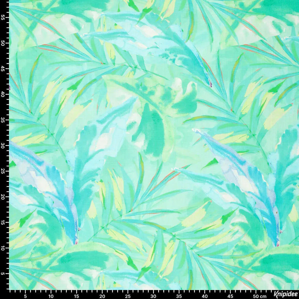 Viscose -Leinen Vibrant Leaves
