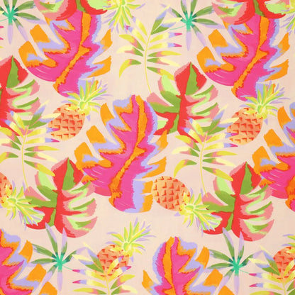 140 cm breiter Poplin Stretch Pink mit Pina Colours Print – ideal für Damen-Sommerlooks bei kikkomo.de