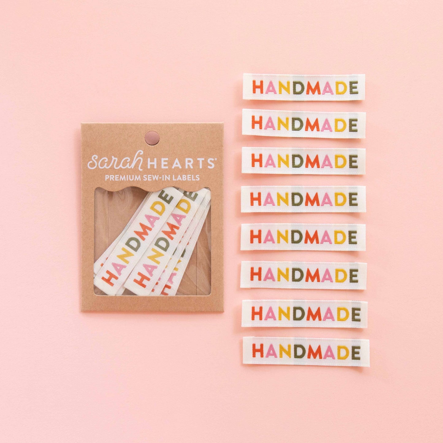 Gewebte Nähetiketten - "handmade" pastell