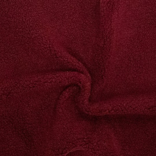 Soft Teddy Teddyplüsch in weinrot aus Polyester – weicher, voluminöser Teddystoff