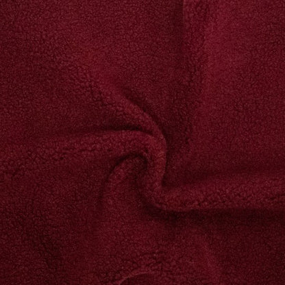 Soft Teddy Teddyplüsch in weinrot aus Polyester – weicher, voluminöser Teddystoff