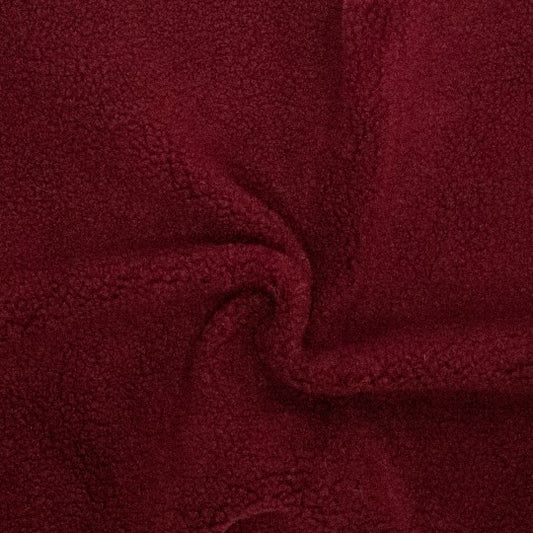 Soft Teddy Teddyplüsch in weinrot aus Polyester – weicher, voluminöser Teddystoff