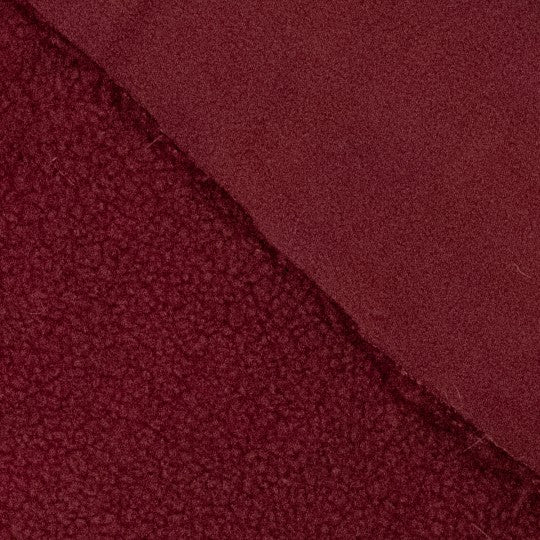 Soft Teddy Teddyplüsch in weinrot aus Polyester – weicher, voluminöser Teddystoff