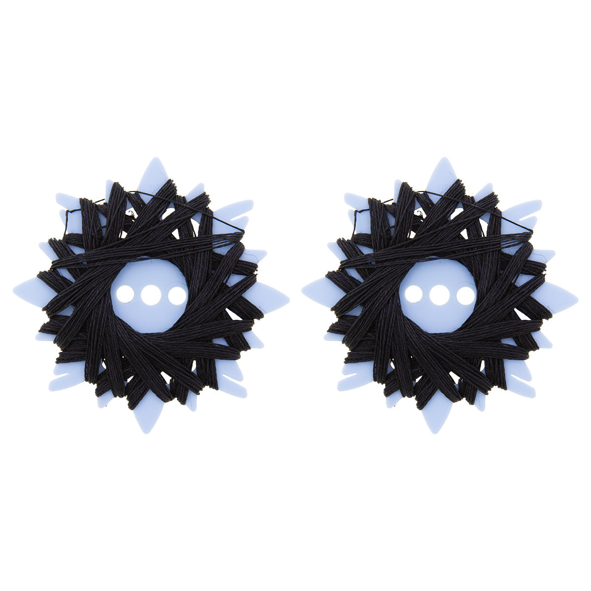 Schwarzer Sternzwirn aus Ramie – Naturgarn, 2 Spulen à 20 Meter für Handnäharbeiten und Ziernähte