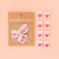Pinkfarbene Herz-Webetiketten von Sarah Hearts