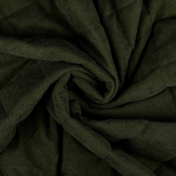 Steppstoff Waldgrün mit Feincord und Nylon – doppelseitiger Stoff, wattiert 