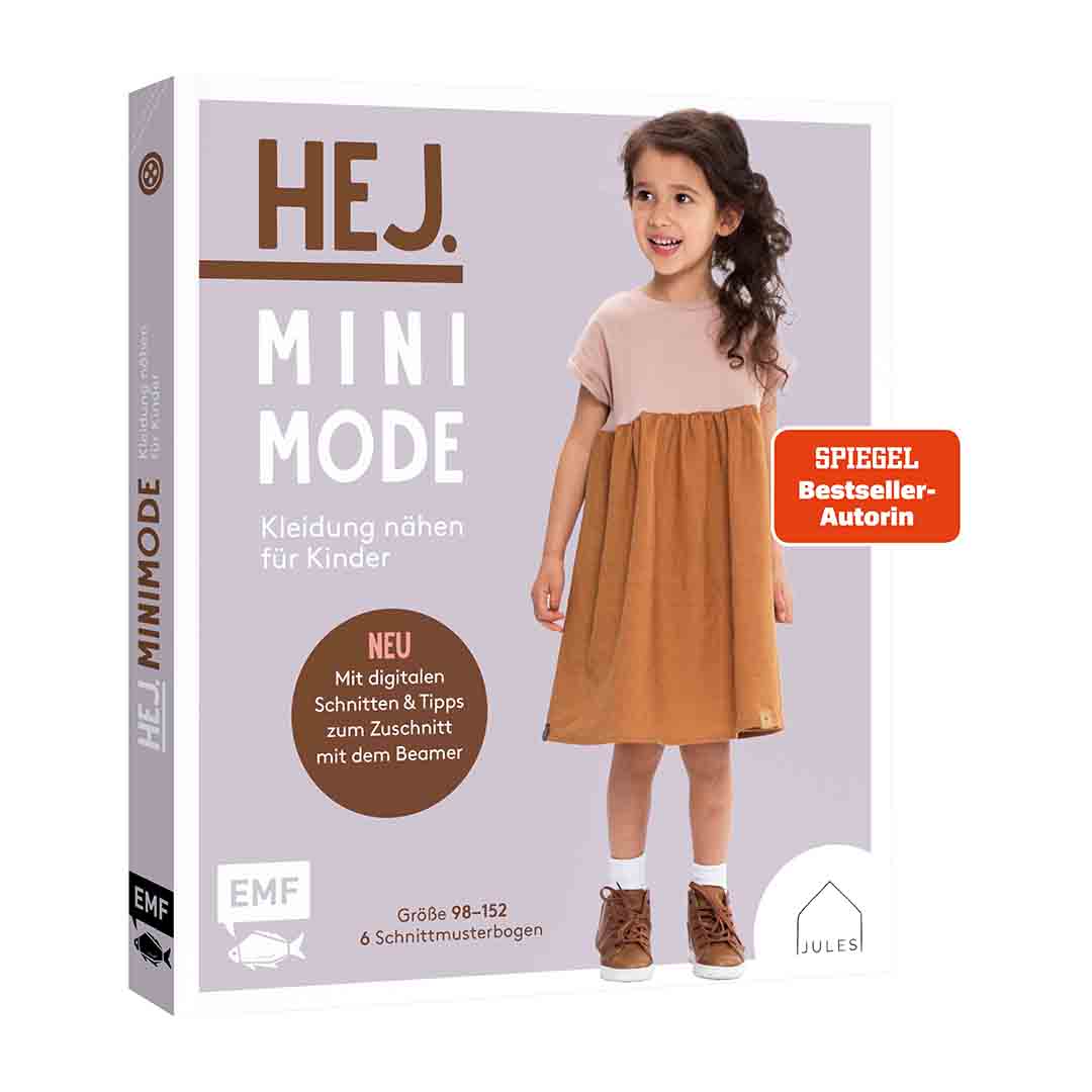Buch Hej. Minimode – Kleidung nähen für Kinder von JULESNaht aus dem EMF Verlag