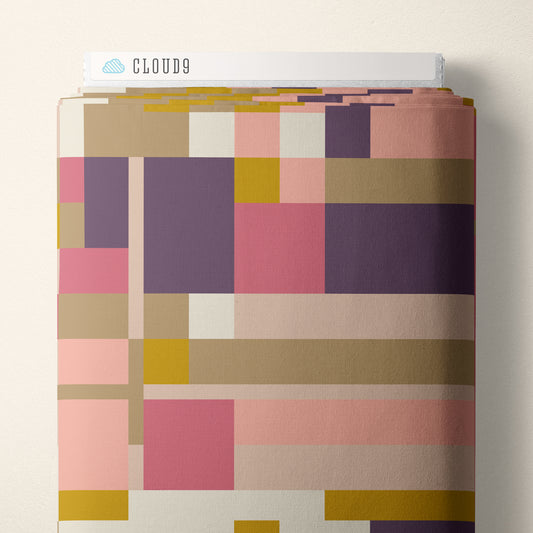 Quilting Cotton Oak Park Pink/Purple – Frank Lloyd Wright American Bold Collection von Cloud9 Fabrics