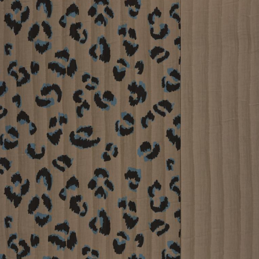 Kuscheliger Musselin Quiltstoff mit Leo-Optik, ab 10 cm bestellbar