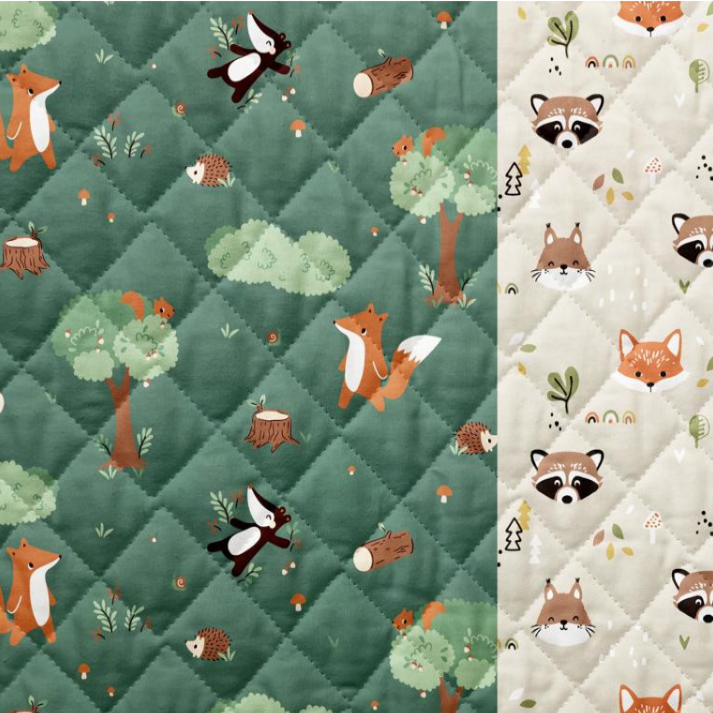 Baumwoll-Stepper doppelseitig – Waldtiere