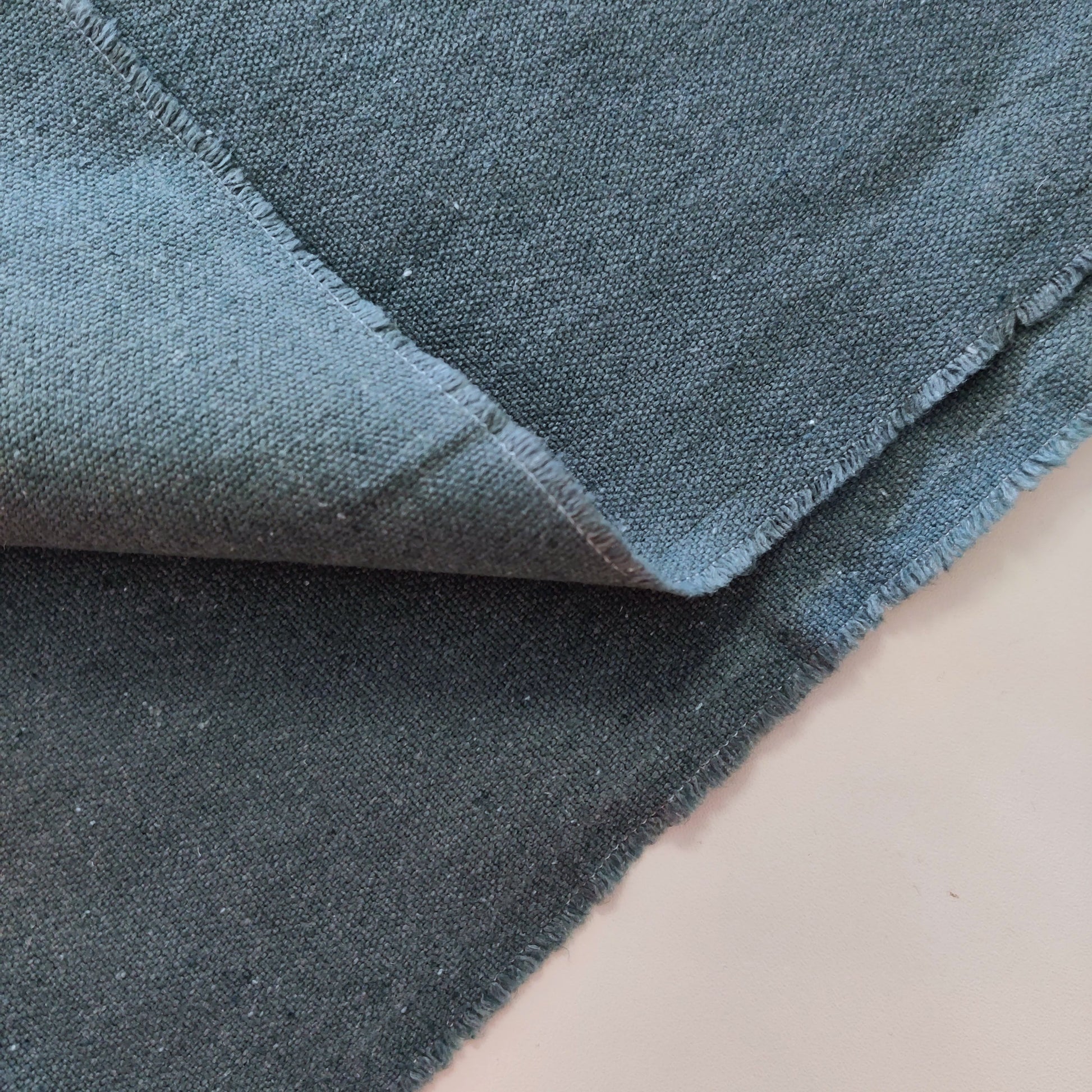 grob strukturierter Canvas Uni petrol