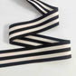 Elastisches Streifenband 5 cm breit in Schwarz und Natur, leicht elastisch