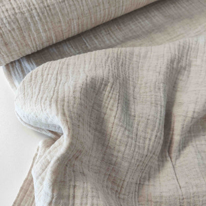 Musselin Leinenoptik Beige Baumwolle-Leinen Fibre Mood