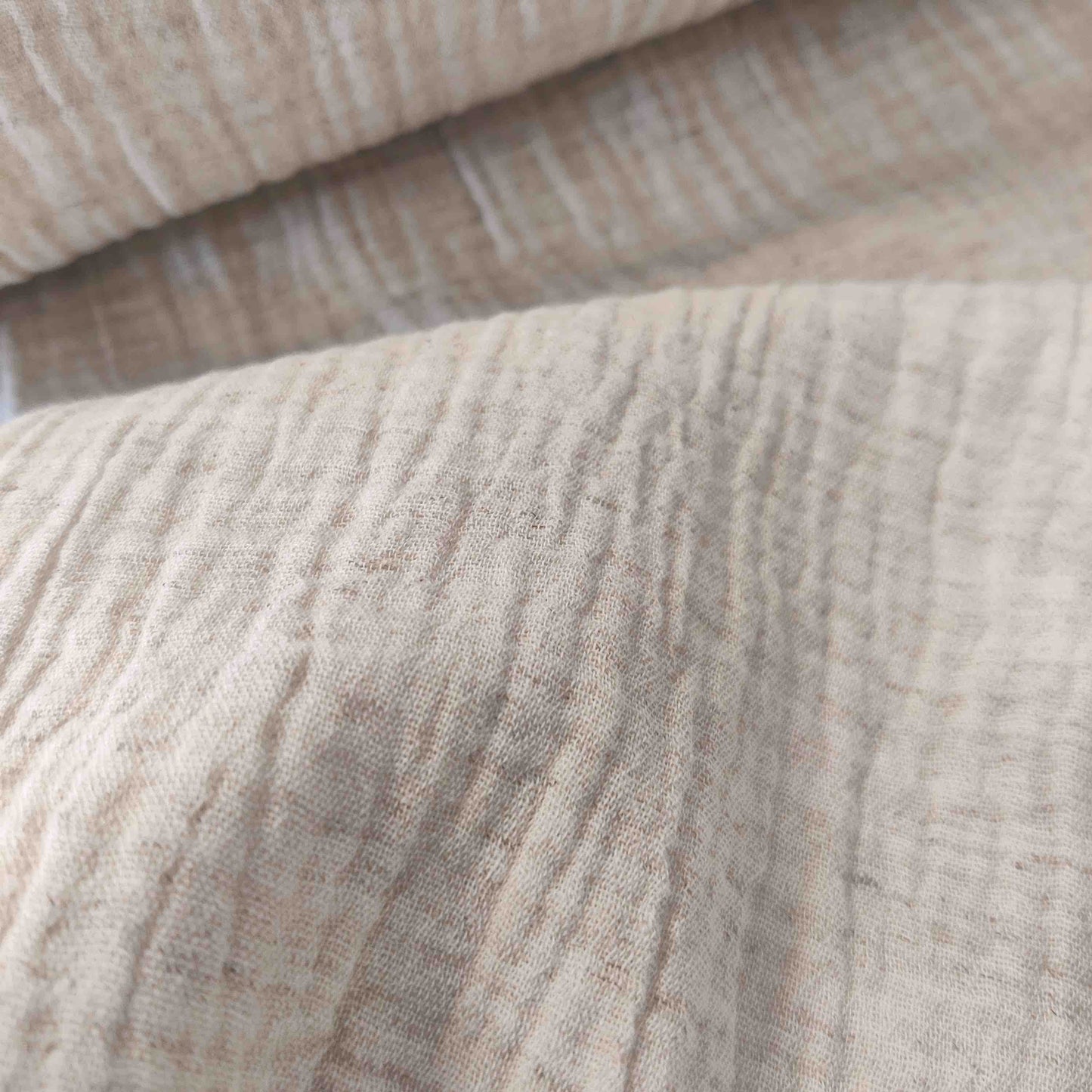 Musselin Leinenoptik Beige Baumwolle-Leinen Fibre Mood