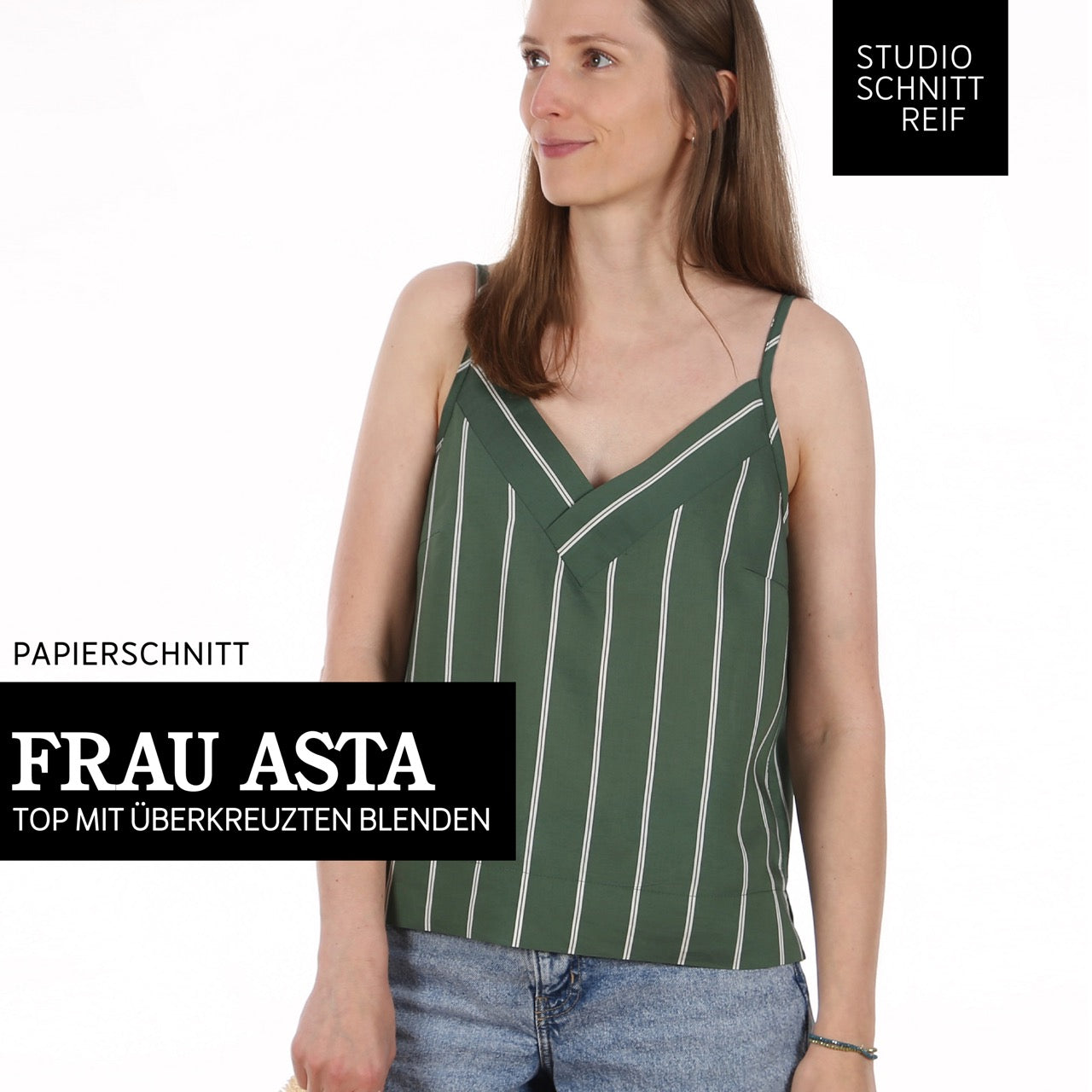 Papierschnittmuster für ein Top mit überkreuzten Blenden in Größe XS-XXL von studio Schnittreif