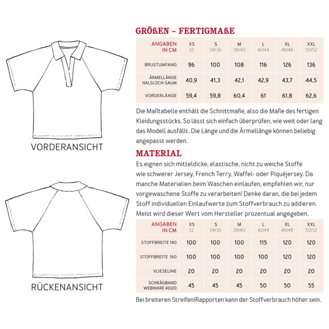 Schnittmuster Frau Hardi Poloshirt für Damen