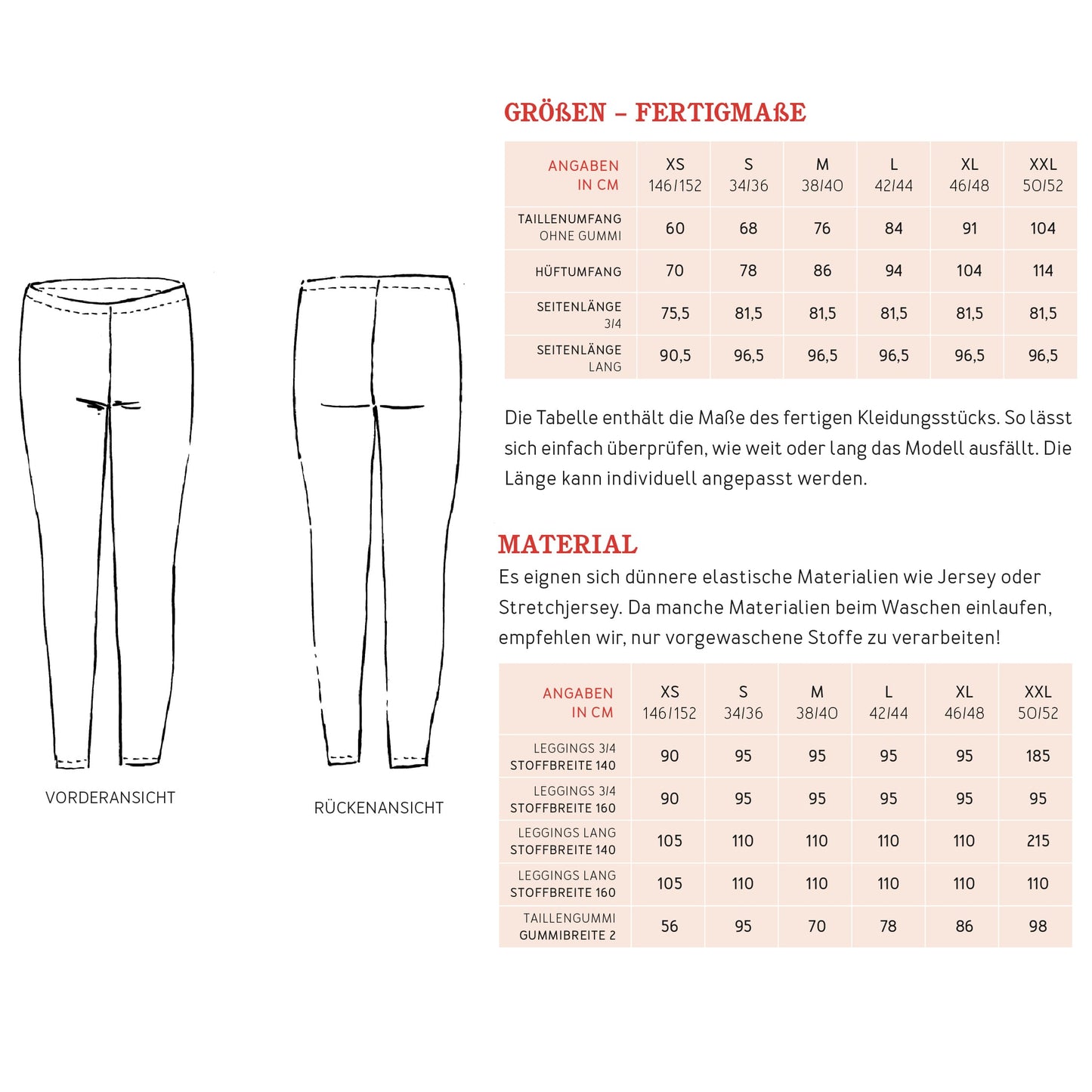 FRAU RIEKE Leggings | Papierschnitt