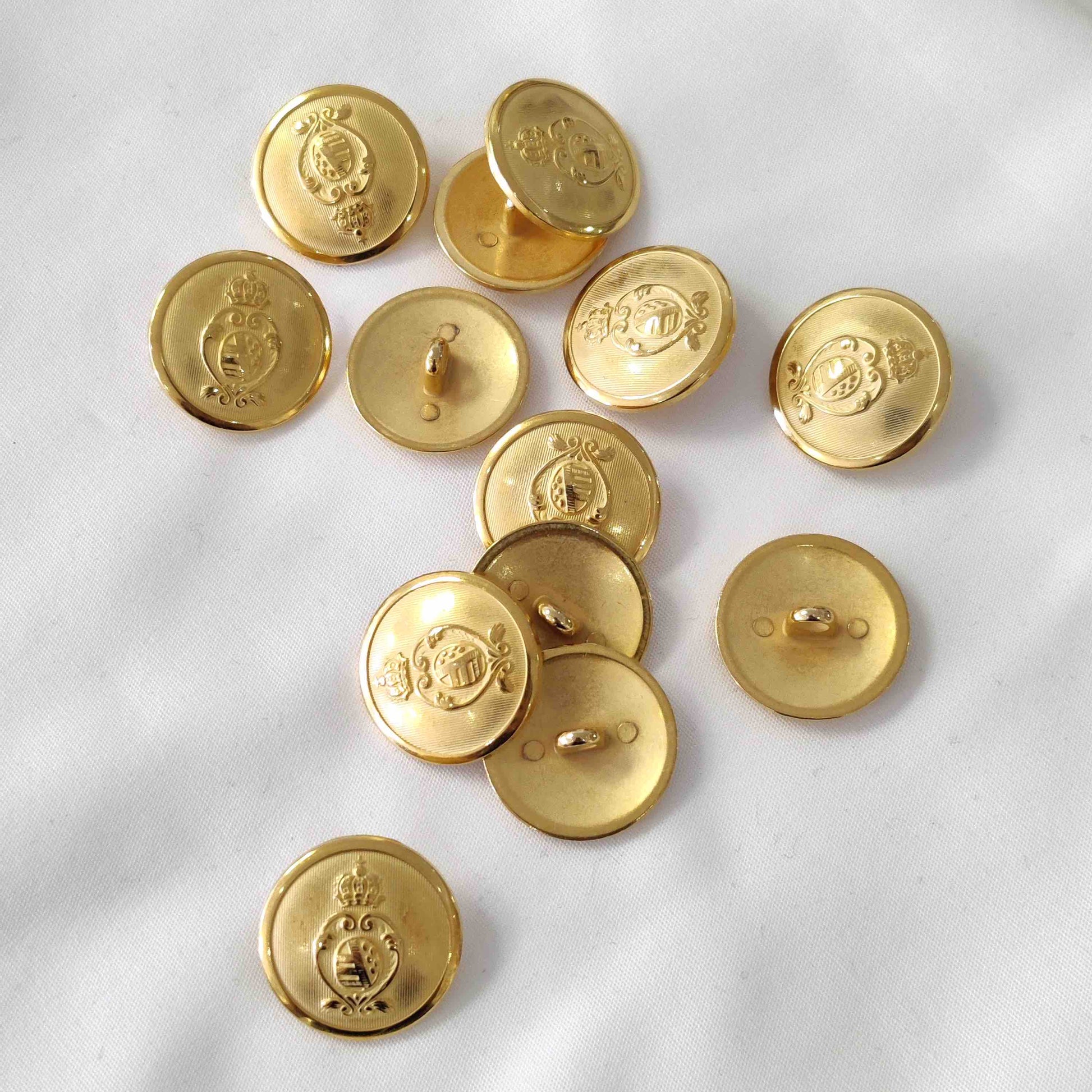 Goldknopf mit Wappen Öse 20mm