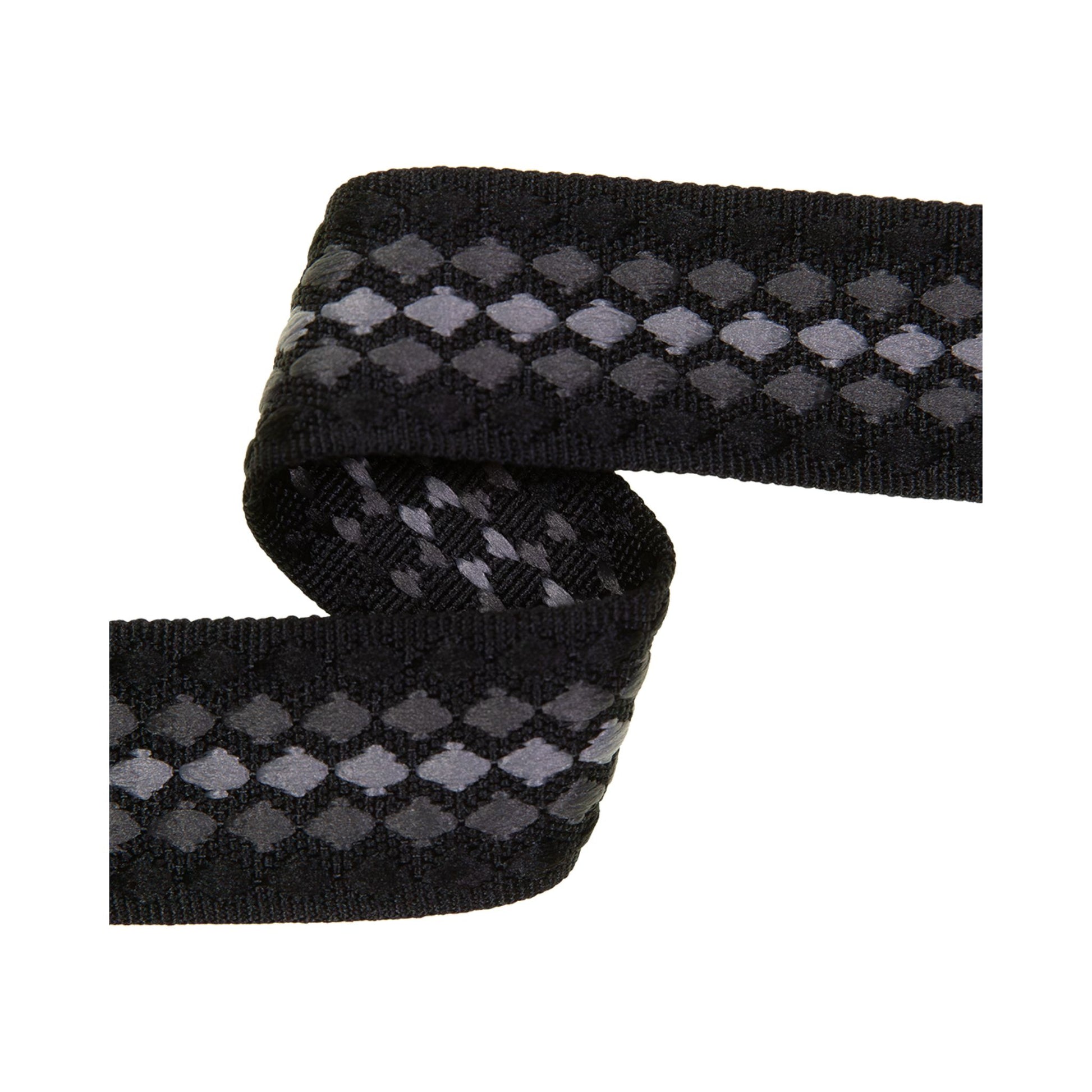 Robustes Gurtband mit Muster in Schwarz, ab 10 cm bestellbar