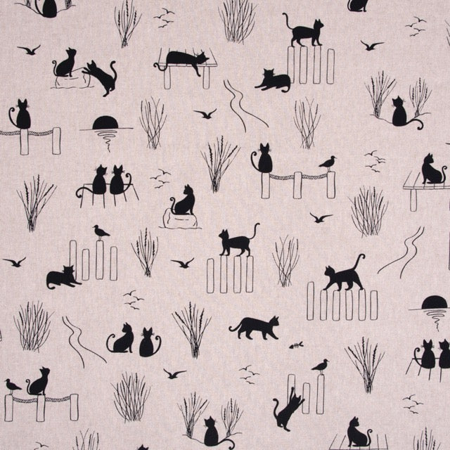 Half Panama Stoff Cat Sea Life mit Katzenmotiv