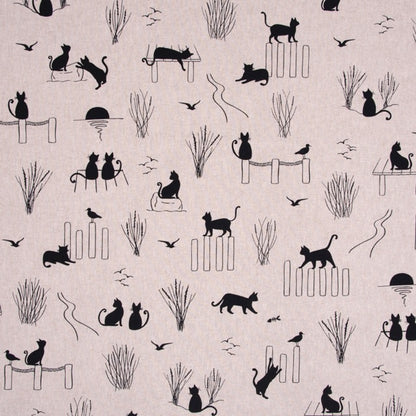 Half Panama Stoff Cat Sea Life mit Katzenmotiv