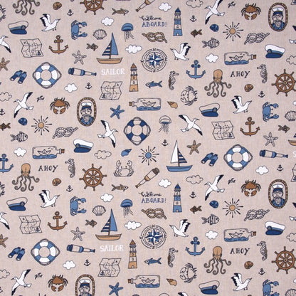 Maritimer Print Half Panama im Linenlook