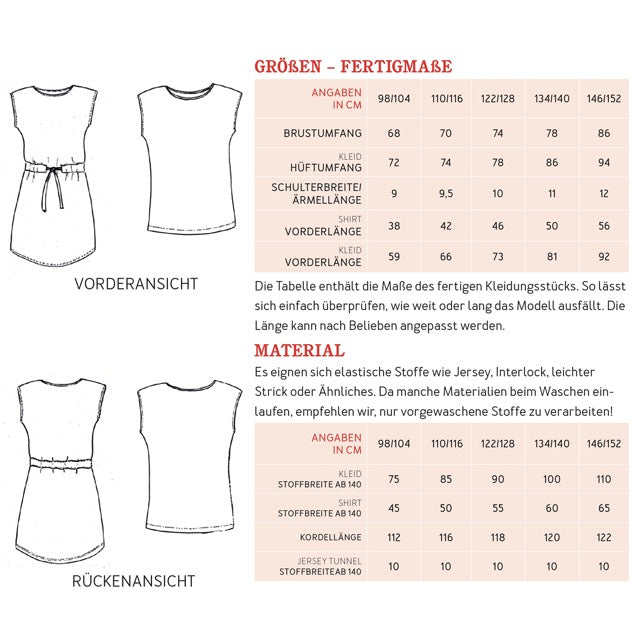 Papierschnittmuster für das Kinderkleid Julie von Studio Schnittreif.