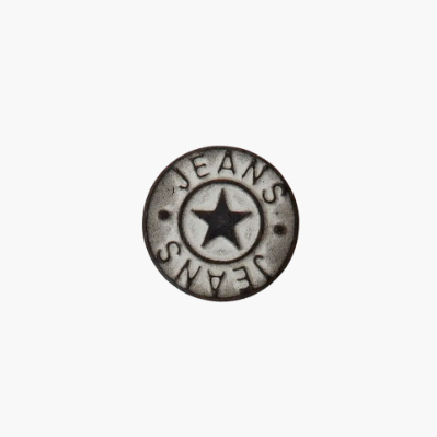 Prym Jeansknopf 18 mm silber oder altkupfer mit Sternmotiv